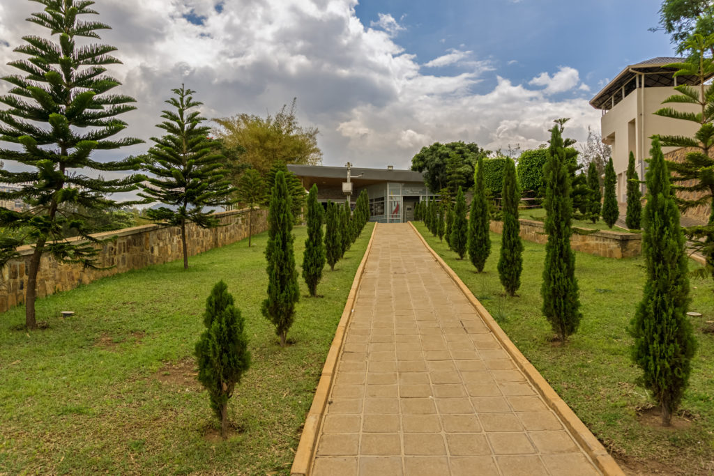 pathway leading to entrance of Kigali Genocide Memorial