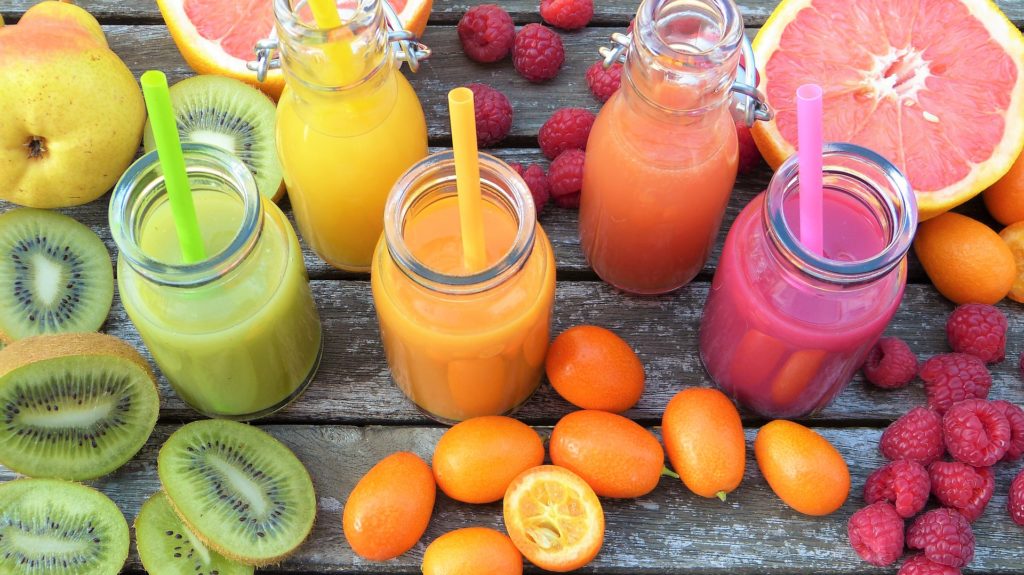smoothies come in all different colors depending on the fruit you use