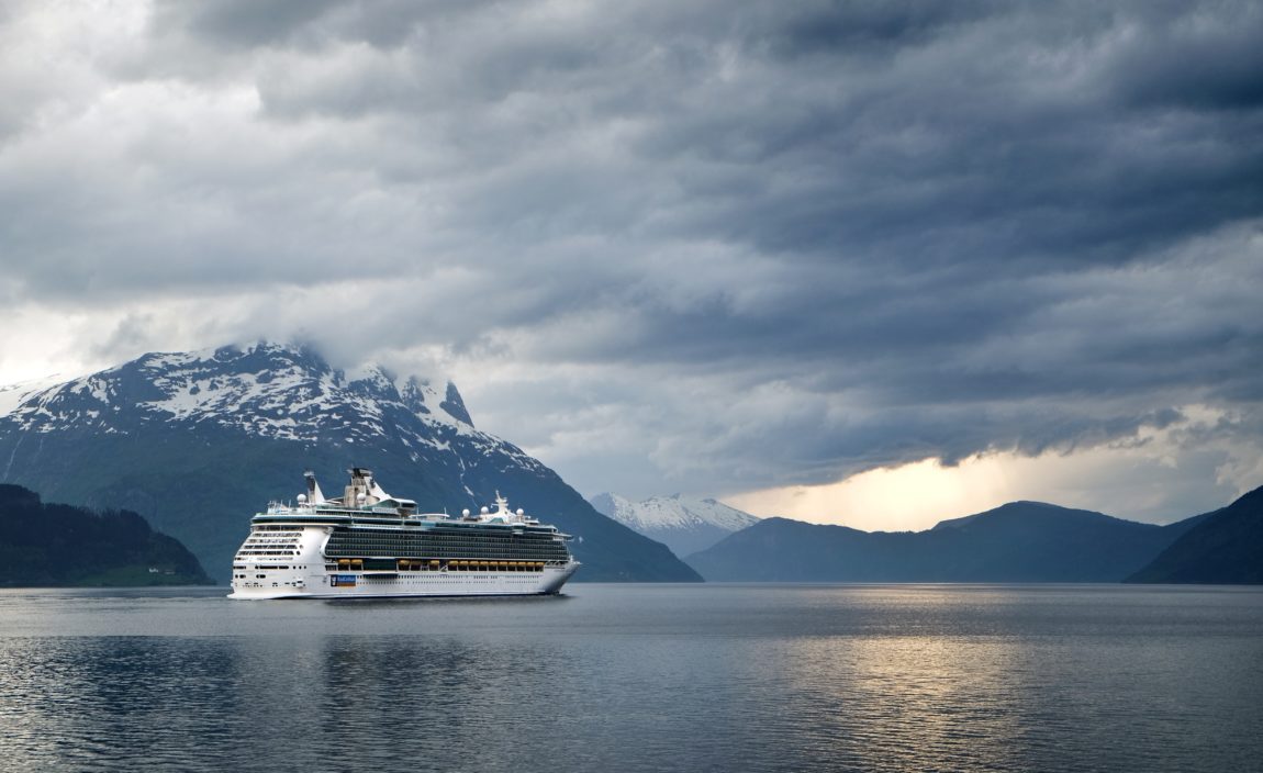 cruise ship sailing the inside passage in Alaska