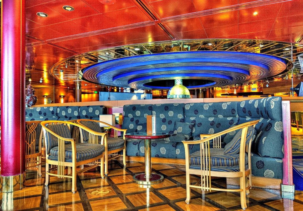 lounge area on a cruise ship