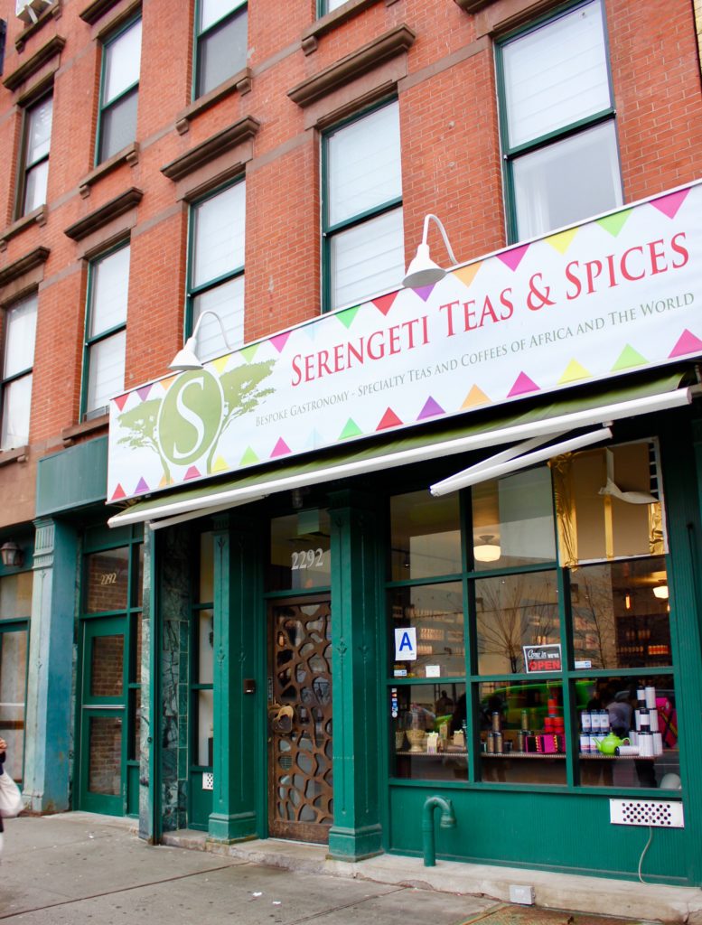 exterior of Serengeti Teas and Spices shop in Harlem