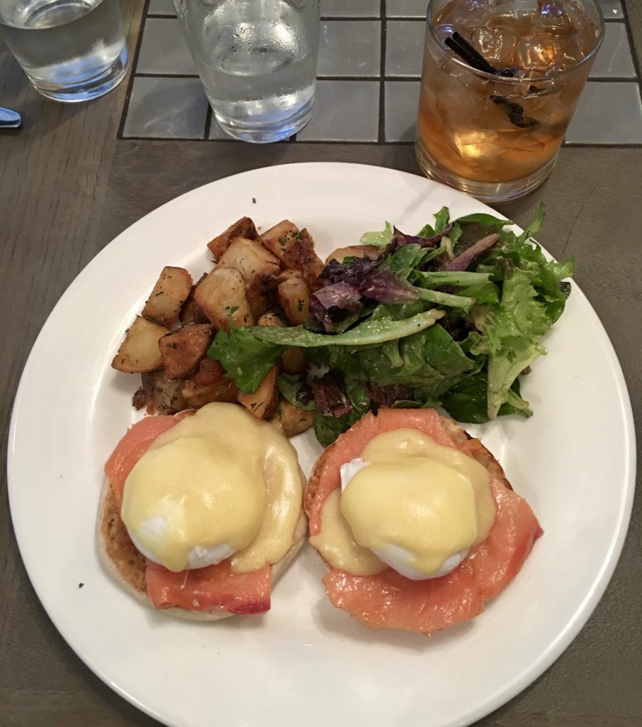 the eggs Benedict at Barawine a cafe in Harlem
