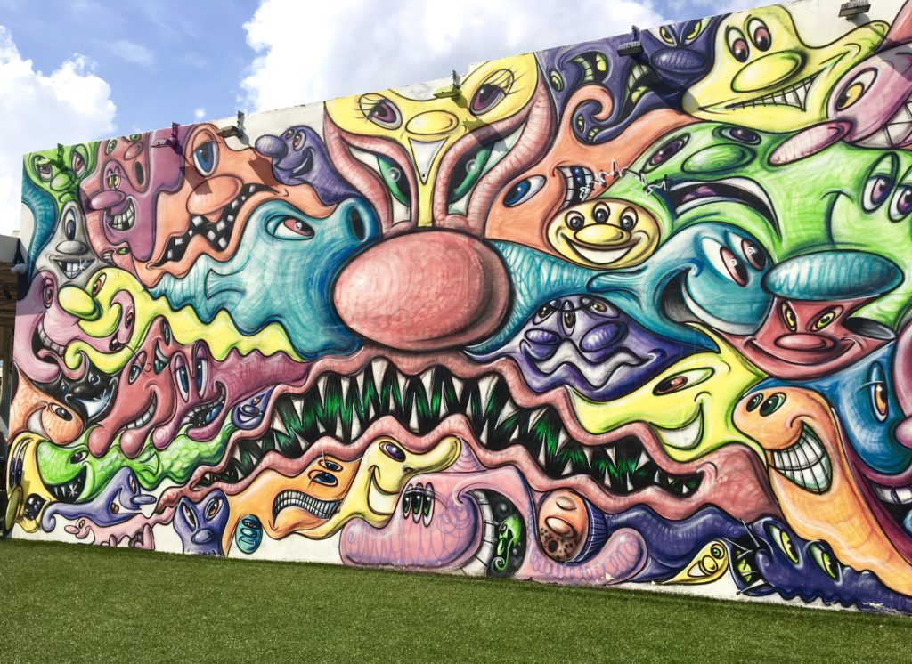 A large graffiti Mural at Wynwood Walls in Miami
