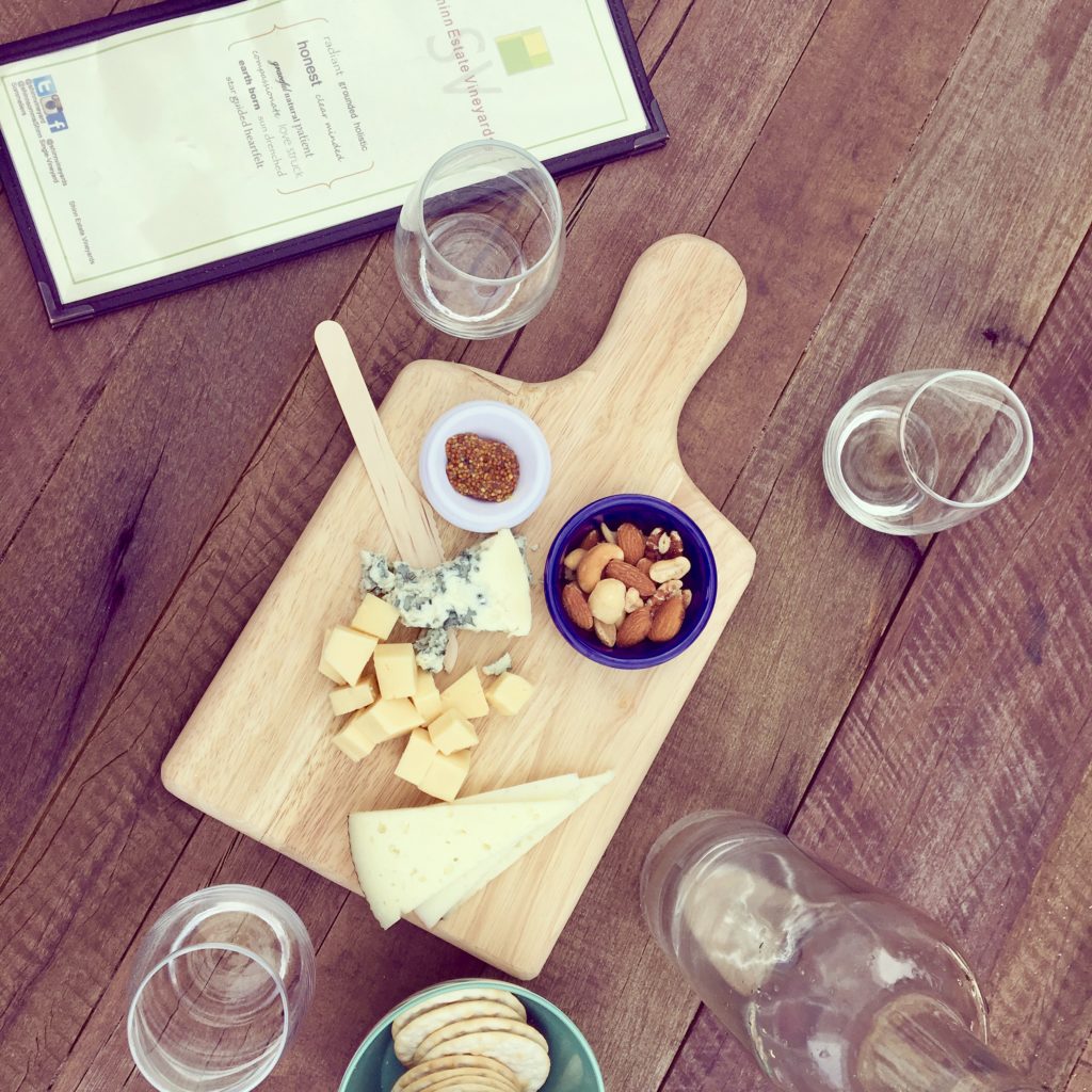 wine and cheese at Shinn Estate Vineyard on the North Fork
