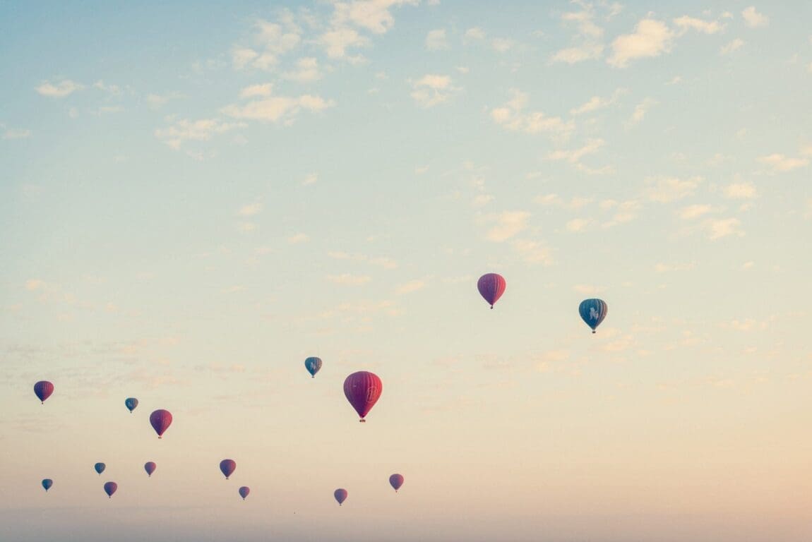 hot air balloons in the sky