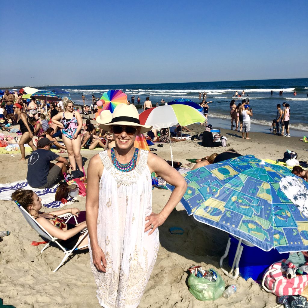 Merry Lerner at the beach in the Rockaways