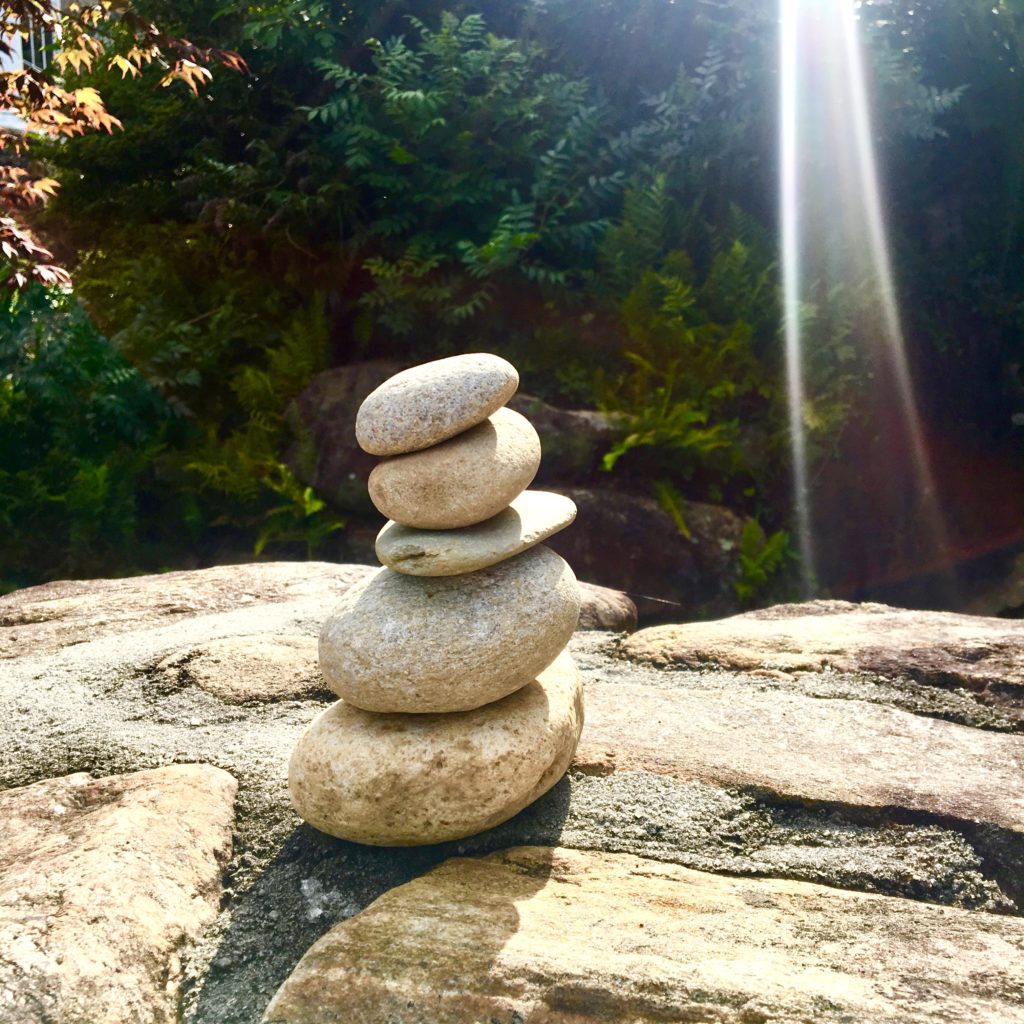 A pile of rocks in the zen tradition