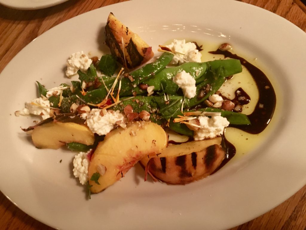 A grilled peach salad at The Bull and Beggar