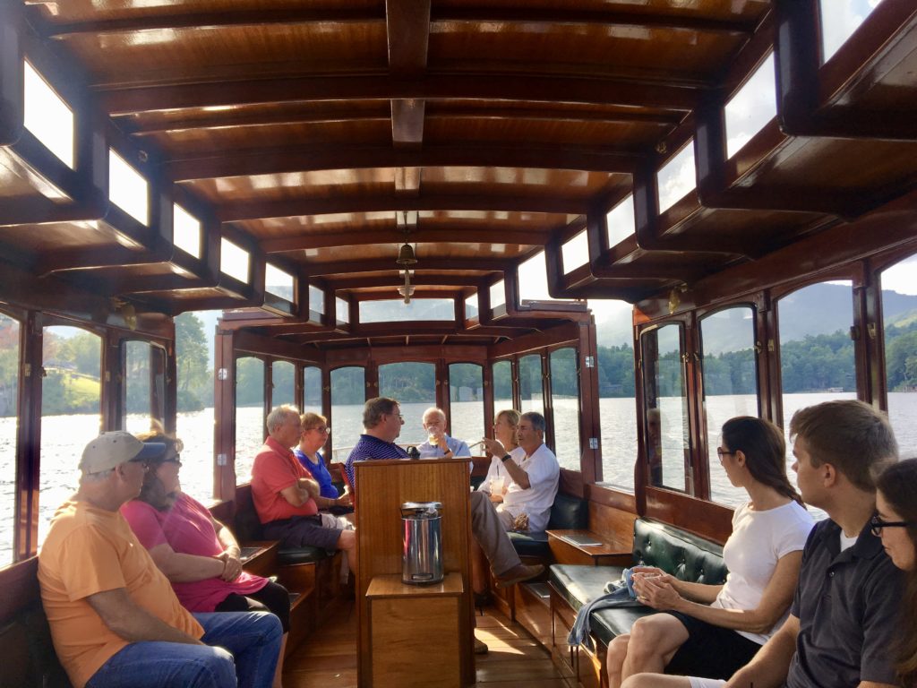 A boat ride on Lake Toxaway in North Carolina