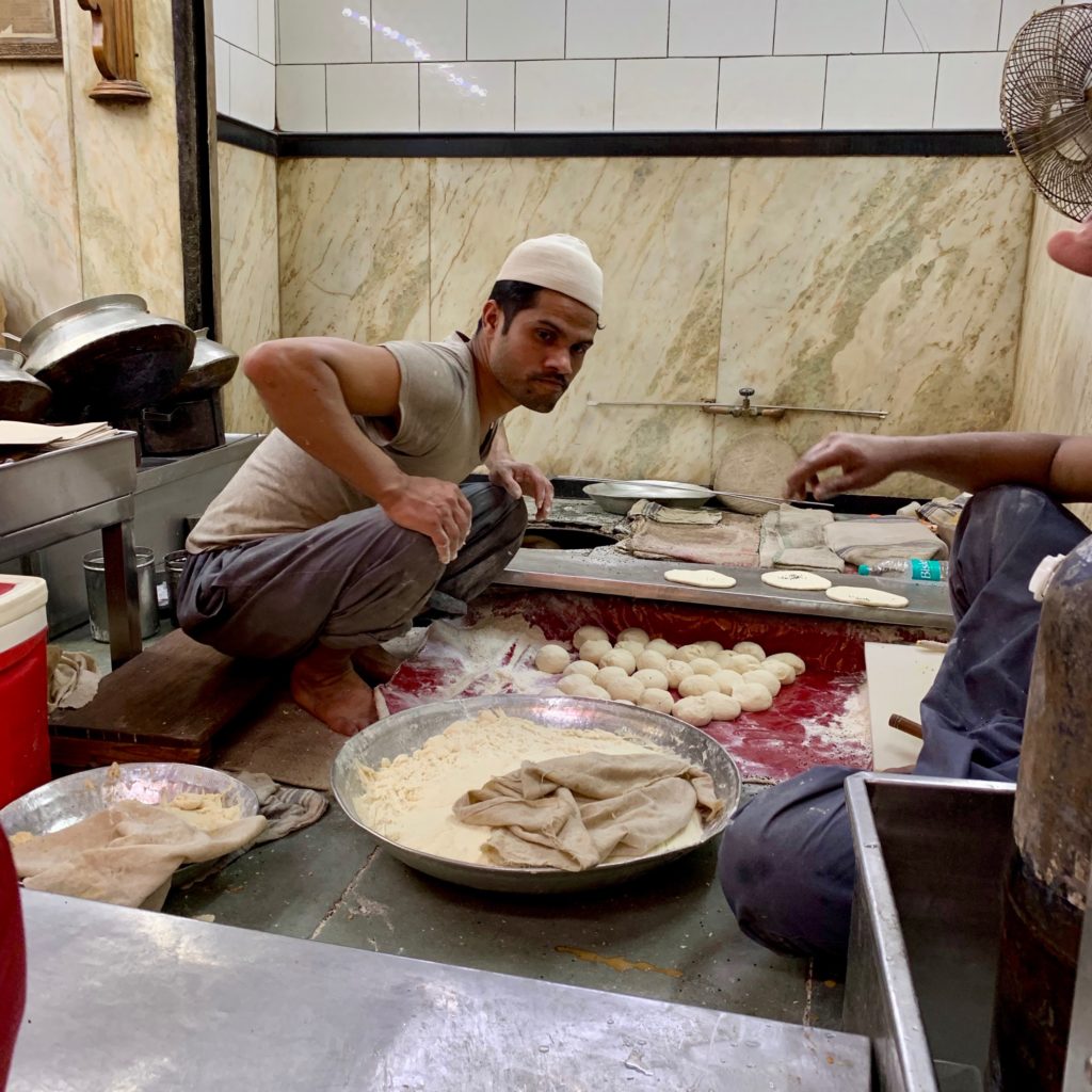 Golden-Triangle-India-making-bread-karims-restaurant