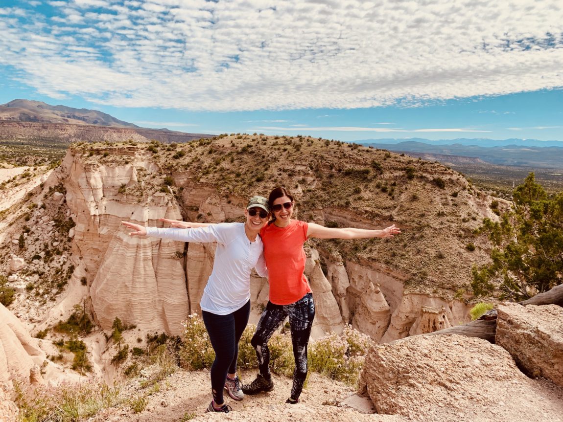 Things-to-do-in-Santa-Fe-merry-and-friend-at-tent-rocks-national-monument