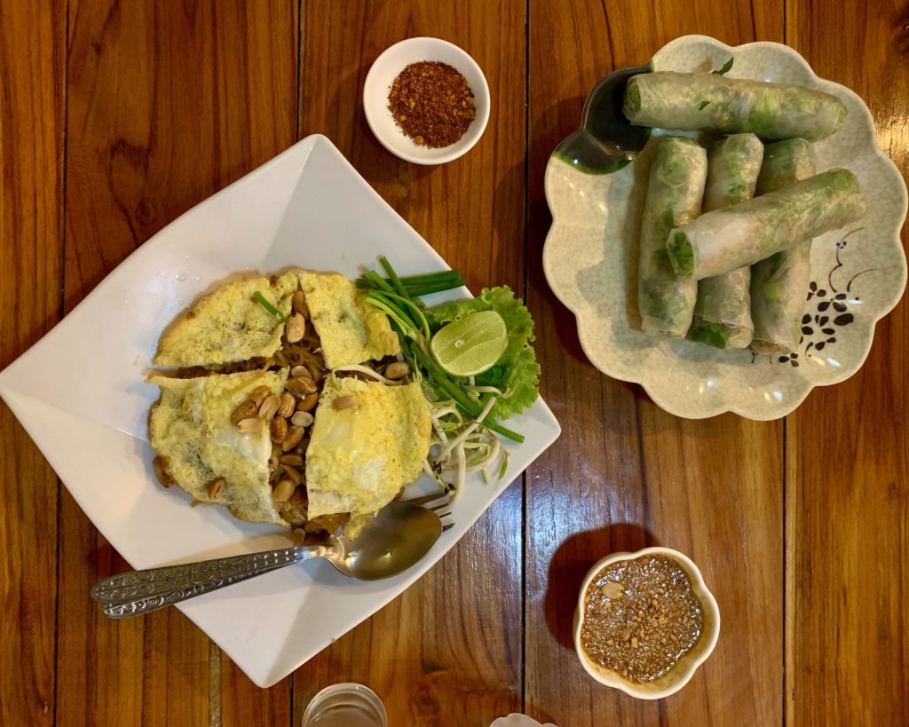 best-restaurants-in-luang-prabang-pad-thai-and-spring-rolls-at-phonheuang-cafe